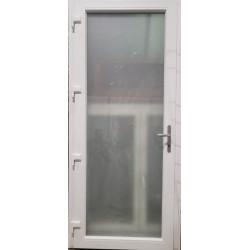 Porte d'entrée PVC vitrée 98x229 blanche