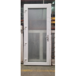 Porte d'entrée PVC vitrée 98x229 blanche