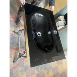 Vasque - verre - rectangle - noir
