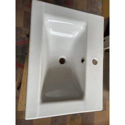 Vasque - céramique - rectangle - blanc