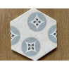 Carrelage sol - hexagone -motif bleu