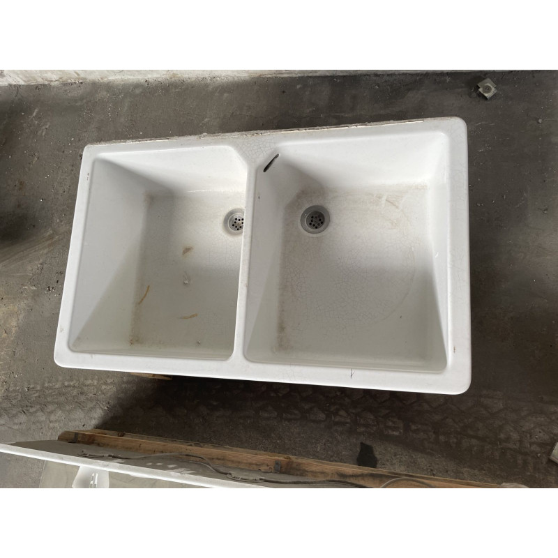 Evier timbre d'office 2 vasque