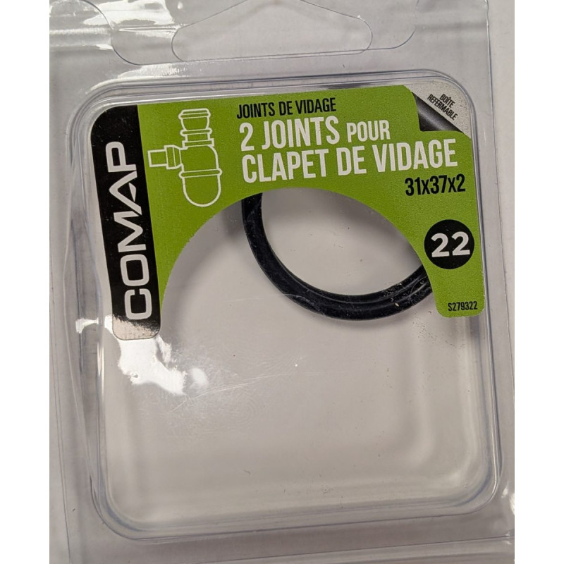 2 joints pour clapet de vidage