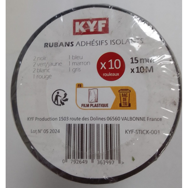 Lot de 10 Rubans adhesifs isolants